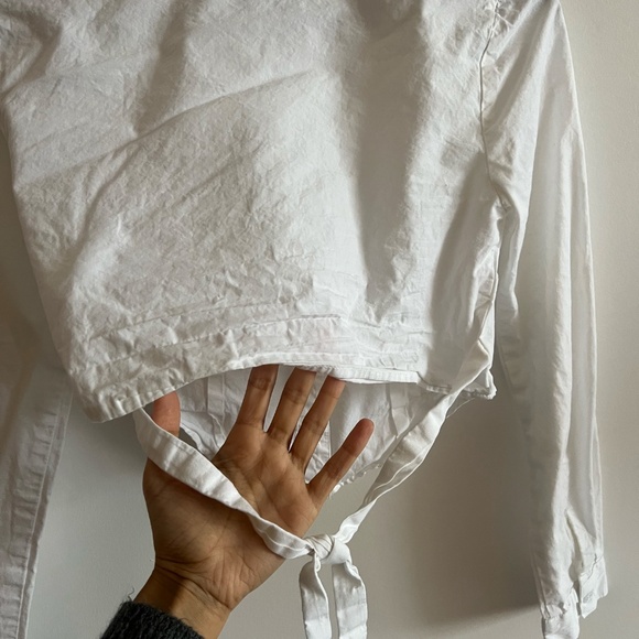 White crop chemise with tie detail - Picture 5 of 5